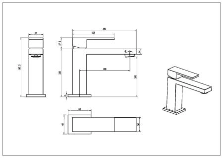 Cмеситель для умывальника Boheme Qubic Copper Brushed 471-CB