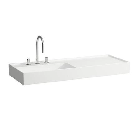 Laufen Kartell Раковина 120х46х12cм., с 3 отв., полка справа, цвет: белый