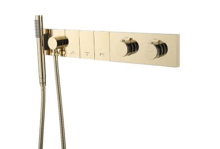 Смеситель ZODIAC Boheme THERMO с ручным душем GOLD 133-SYS-G