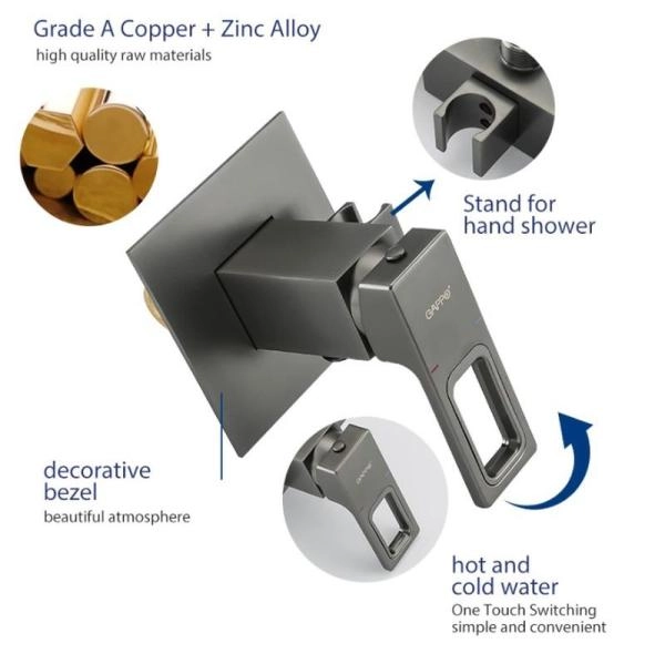 Гигиенический душ Gappo G7217-9 встроенный оружейная сталь