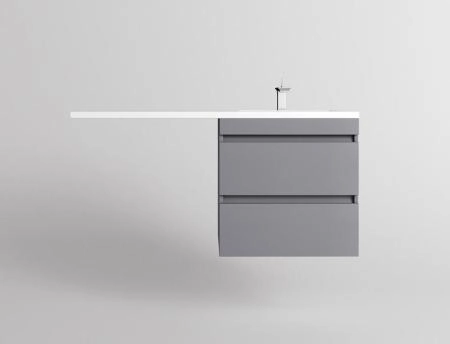 Тумба подвесная Style Line Даллас ЛЕОН 120, Люкс серая, PLUS