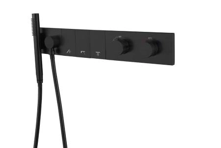 Смеситель ZODIAC Boheme THERMO с ручным душем Black 133-SYS-B