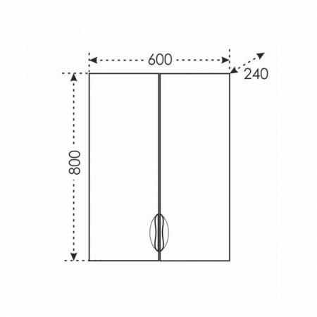 Шкаф подвесной СаНта Родос 60x80 см, 406001, над стиральной машиной