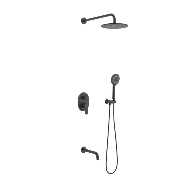 Душевой комплект BERGES NARDIS 3R BLACK, 71008 черный матовый