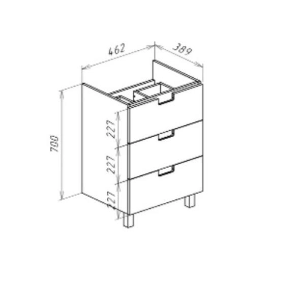 Тумба под раковину Bellezza Пегас 50 напольная с 3 ящ. бежевая