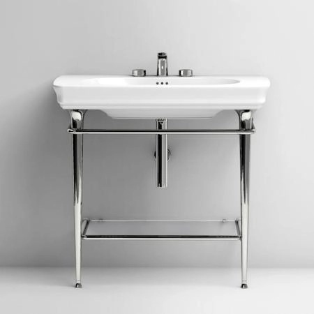Artceram CIVITAS Структура металлическая 90х50см., напольная, Tonda,  с раковиной, полка стекло, цвет: хром