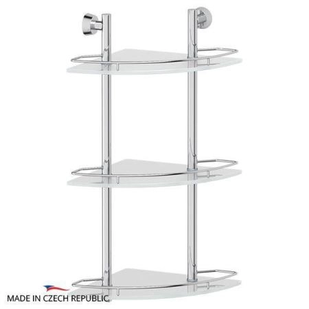 Полка угловая FBS Vizovice VIZ 073 3-х ярусная 28 cm матовое стекло, хром