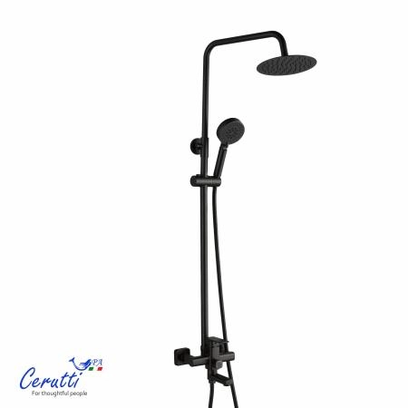 Душевая стойка Ceruttispa ORAZIO RSMB из латуни, цвет черный матовый
