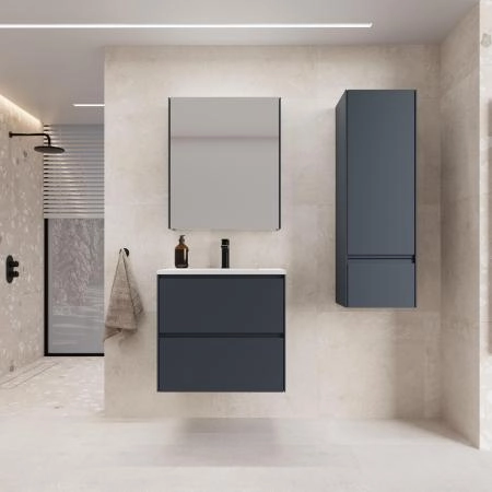 Тумба подвесная Style Line ЛИМА60 эмаль, под раковину LINE 60, 2 ящ., PLUS, графит