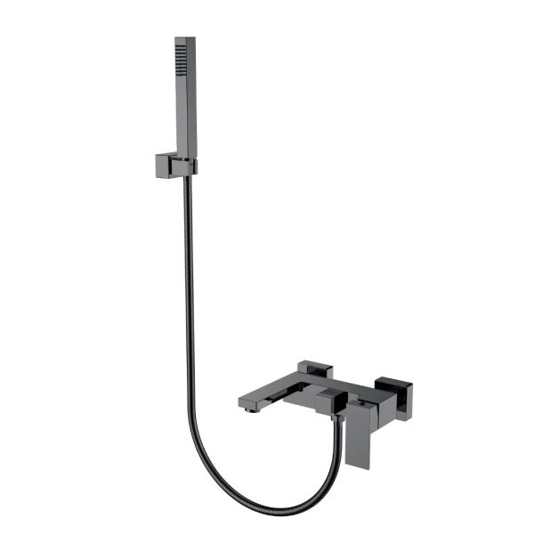 Смеситель для ванны Boheme с душем Qubic Shine Gun Metal 473-SGM