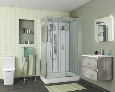 Душевая кабина Niagara Premium NG-6012-01GQL (1200х800х2100) низкий поддон(16 см) стекло ПРОЗРАЧНОЕ
