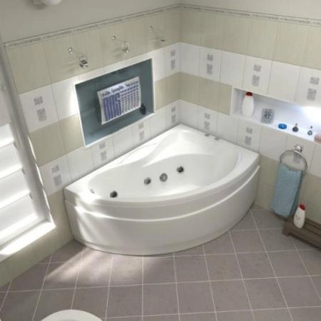 Ванна Bas Вектра 150x90 с гидромассажным оборудованием FLAT правая