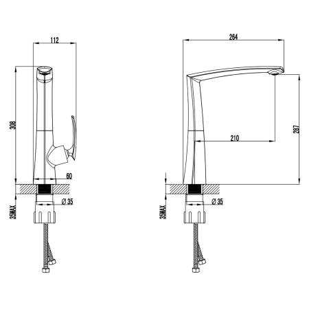 Смеситель для кухонной мойки Azario REULEAUX хром (AZ-VMF568296C)