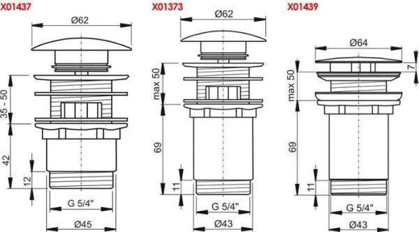 Слив Ravak X01437 для умывальника ClickClack короткий хром