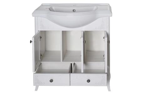 Тумба под раковину ASB-Woodline Салерно 80 патина серебро