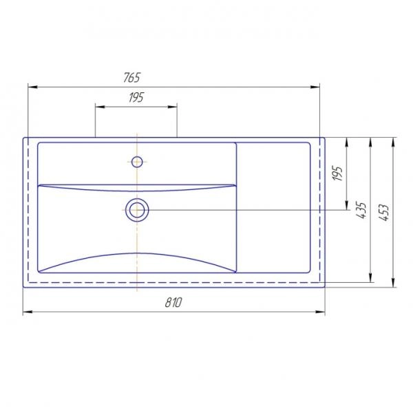 Раковина СаНта Фостер 80П со смещенной чашей
