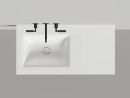 Раковина Salini ONDA FLOW SQUARE S-Stone матовая 200x70 1402206MN столешница без отв.смесителя