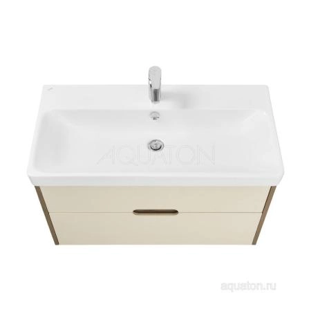 Тумба под раковину AQUATON Оливия 90 бежевый, дуб велл 1A254401OLVG0