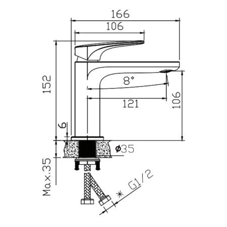 Cмеситель KNOTLOR KN-80, хром