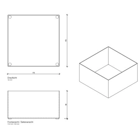 Decor Walther DW 367 Бокс универсальный 17x17x9см, настольный, цвет: золото