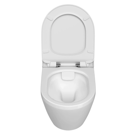 Инсталляция с унитазом VitrA Integra Round  9856B003-7205 комплект 4 в 1 с сиденьем микролифт безободковый цвет клавиши глянцевый хром