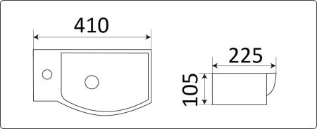 Раковина CeramaLux 7947AR 40x22x10 см подвесная
