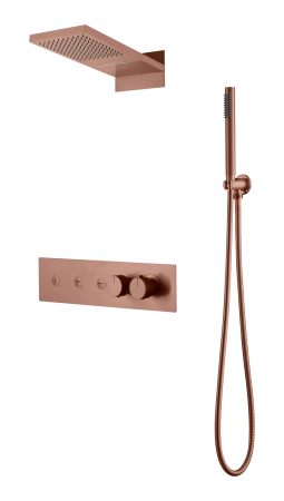 Встроенная душевая система Boheme FUSION с термостатом, трехпозиционная COPPER BRUSHED 131-CB
