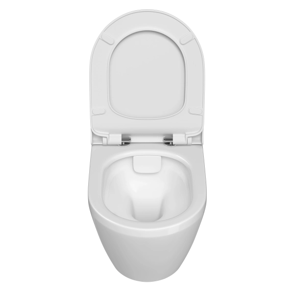 Инсталляция с унитазом VitrA Integra Round  9856B003-7205 комплект 4 в 1 с сиденьем микролифт безободковый цвет клавиши глянцевый хром
