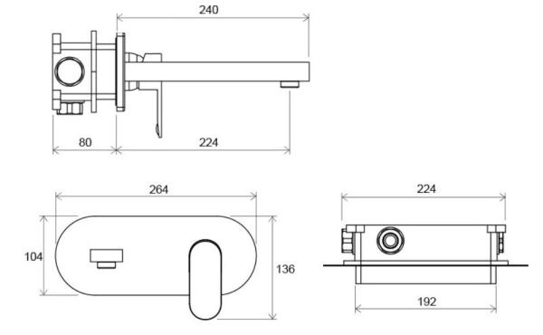 Смеситель для умывальника Ravak Chrome CR 019.00 X070093 встроенный