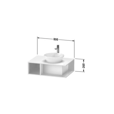 Duravit D-Neo Тумбочка подвесная компакт 80x55х26 см., раковина, 1 открытое отделение на левой стороне, цвет: Black Oak