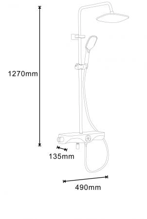 Смесители Azario Душевая стойка с термостатом Azario AZ-821, хром/белый