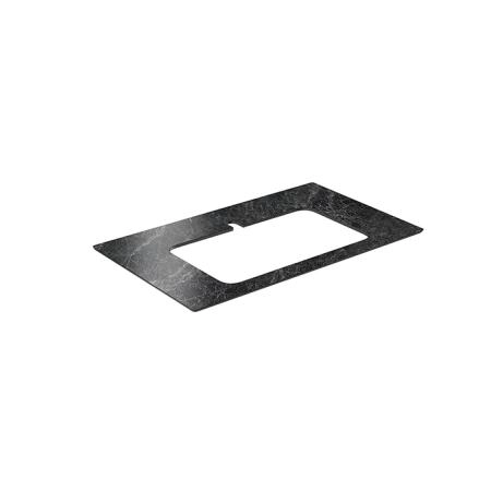 Kerama Marazzi Столешница из керамогранита для встраиваемых раковин сверху Риальто 80см, с 1 отв., толщина 11мм, цвет: серый темный лаппатированный