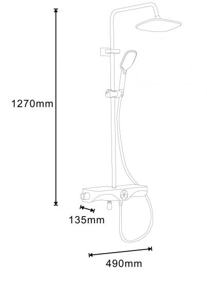 Смесители Azario Душевая стойка с термостатом Azario AZ-821, хром/белый