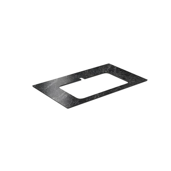 Kerama Marazzi Столешница из керамогранита для встраиваемых раковин сверху Риальто 80см, с 1 отв., толщина 11мм, цвет: серый темный лаппатированный
