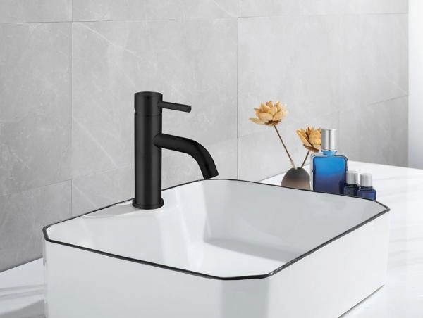 Смеситель ABBER Wasser Kreis AF8110B для раковины, черный матовый