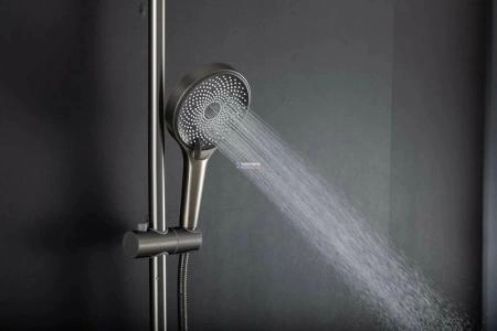 Душевая система Gappo G2499-39 с термостатом Оружейная сталь с изливом