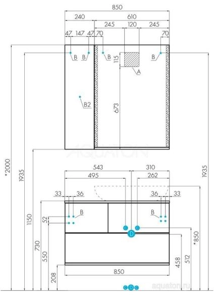 Зеркало AQUATON Терра 61 дуб кантри 1A247302TEDY0