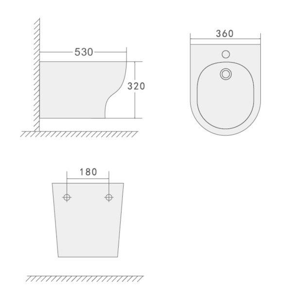 Биде подвесное Boheme FIORE Белый глянец 978-BIDET-W