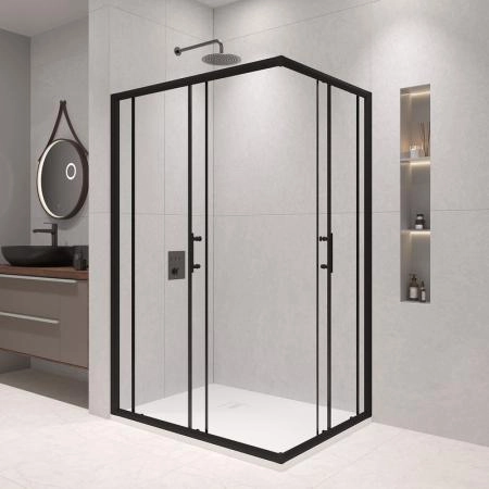 Душевой уголок RGW PA-146B Passage 100x80 Черный матовый прозрачное