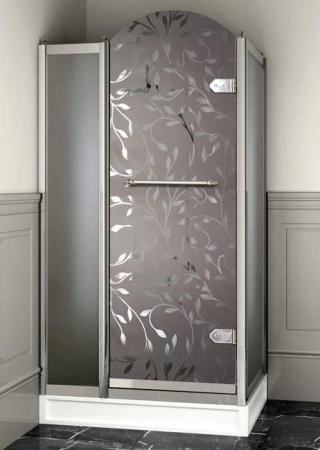 Devon&Devon Savoy Y80 душевая кабина, угловая 1200 х 800 мм, дверь и петли справа D/DX, стекло тип "C" с прозрачным декором на матовом стекле Dec.6S+5