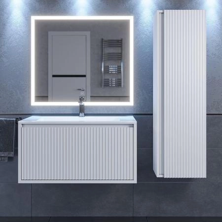 Тумба с раковиной для ванной Uperwood Next Premium подвесная, 100 см, белая, 1 ящик