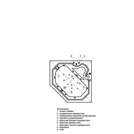 Ванна АКВАТЕК Лира 150x150 НМ (пневматика)