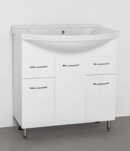 Тумба под раковину Style Line Эко Фьюжн 80 (2 ящ.) напольная с ящиками, белая