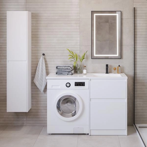 Тумба под раковину Belbagno KRAFT Bianco Opaco напольная 1203х480х880 KRAFT-LVD-580/1200-2C-PIA-BO