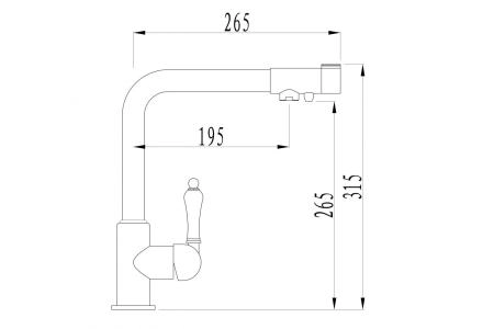Смеситель для кухни ZORG (ZR 320 YF-33 ЧЕРНЫЙ МЕТАЛЛ) под фильтр черный