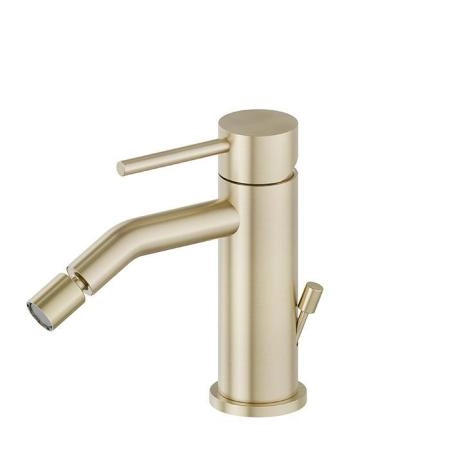 Newform X-STEEL 316 Смеситель для биде на 1 отв.,  с донным клапаном, излив 13.4см.,цвет: PVD Brushed pale gold