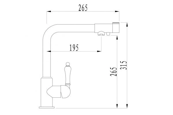 Смеситель для кухни ZORG (ZR 320 YF-33 ЧЕРНЫЙ МЕТАЛЛ) под фильтр черный