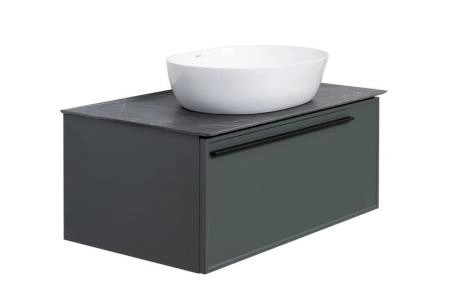 Тумба под раковину LA FENICE Elba Grigio серая 80 FNC-01-ELB-G-80 серый матовый зелёный матовый