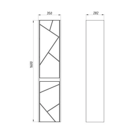 Пенал ASB-Mebel Диана 35 Белый/дуб янтарный