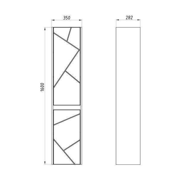 Пенал ASB-Mebel Диана 35 Белый/дуб янтарный